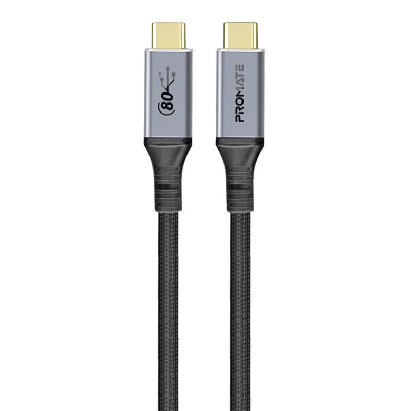Promate PowerBolt5-80G 80Gbps USB4 Cable - 240W PD