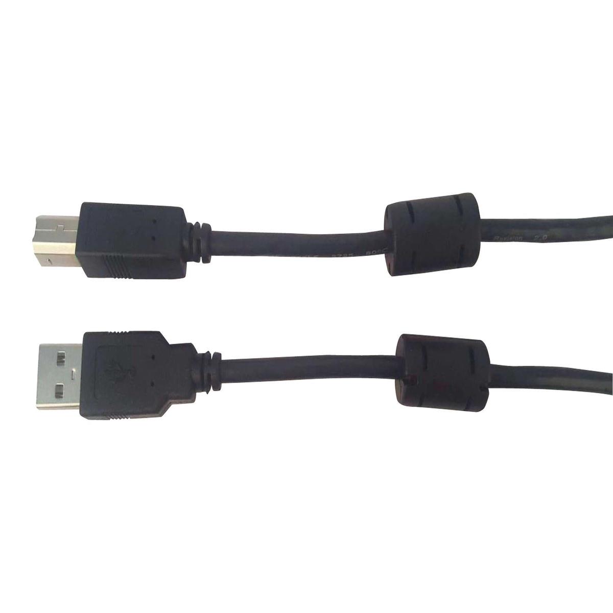 MC002732 USB Cable, 2.0 Plug A-B, 6ft, Black multicomp