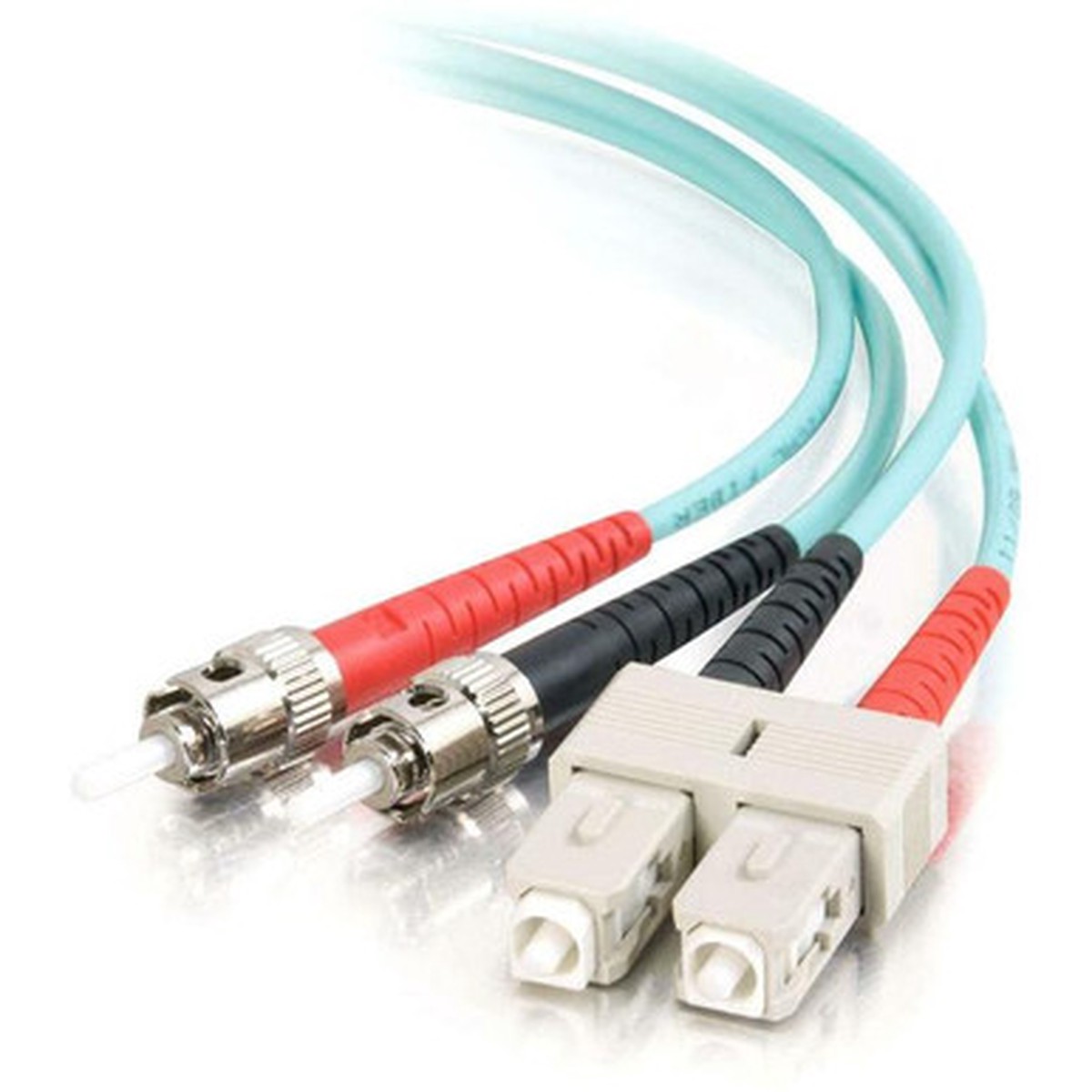C2G-3m SC-ST 10Gb 50/125 OM3 Duplex Multimode Fiber Optic Cable (Plenum-Rated) - Aqua - 36213