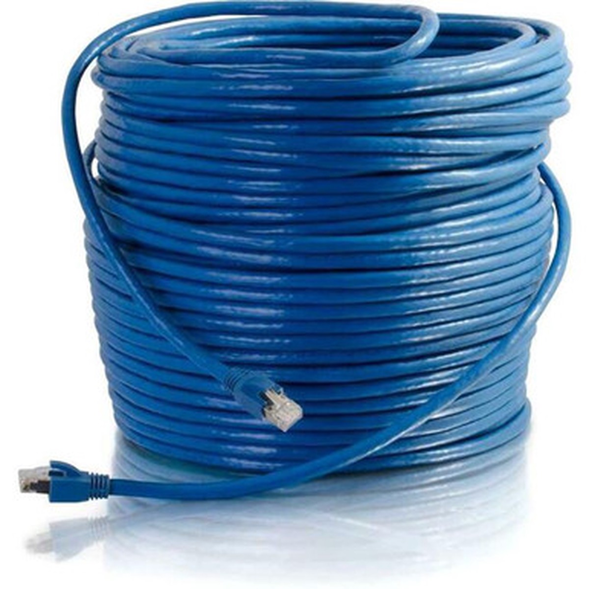 C2G 250 ft Cat6 Snagless Solid Shielded Network Patch Cable - Blue - 43123