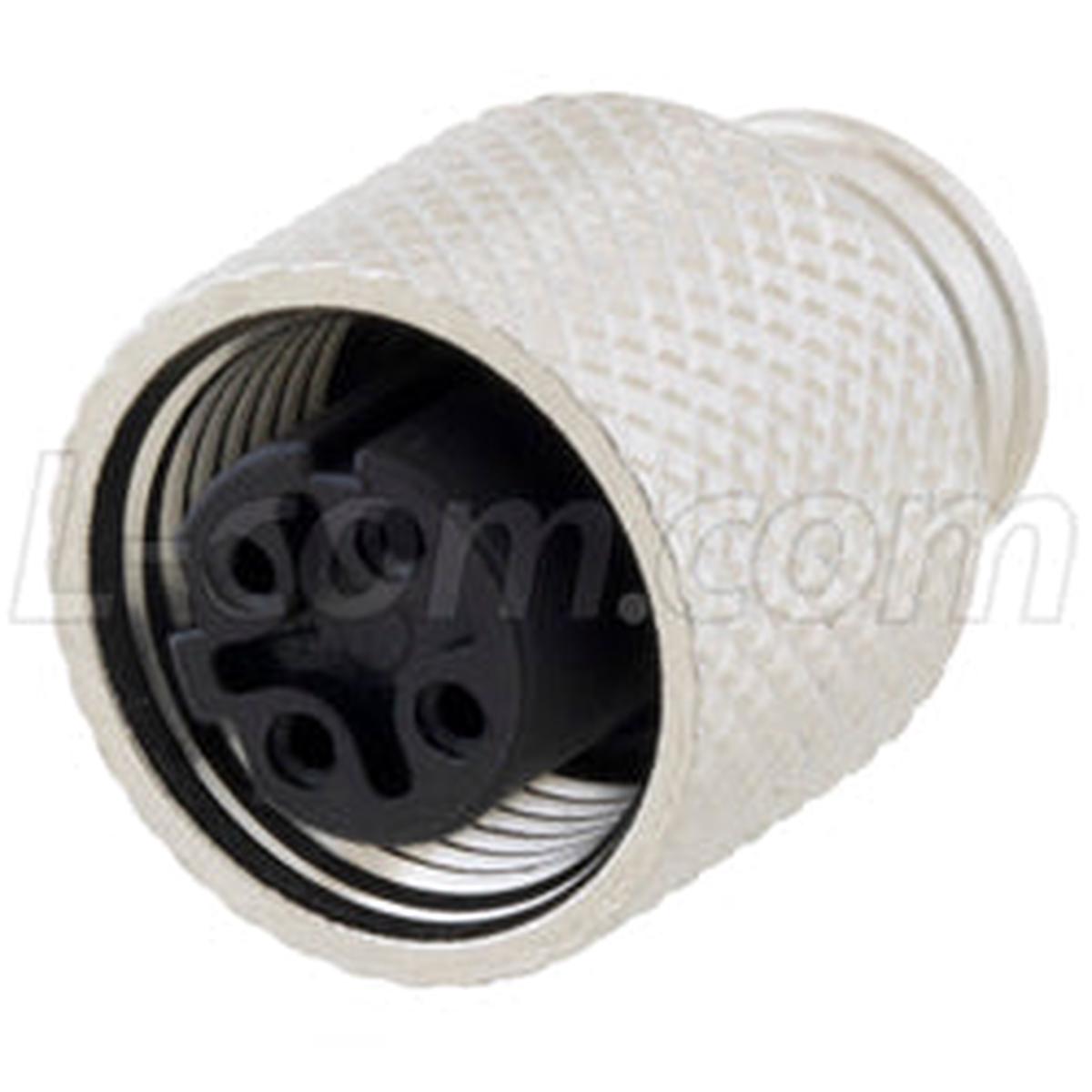 M12 4 Position D-code Mold Connector, Female, Shielded
