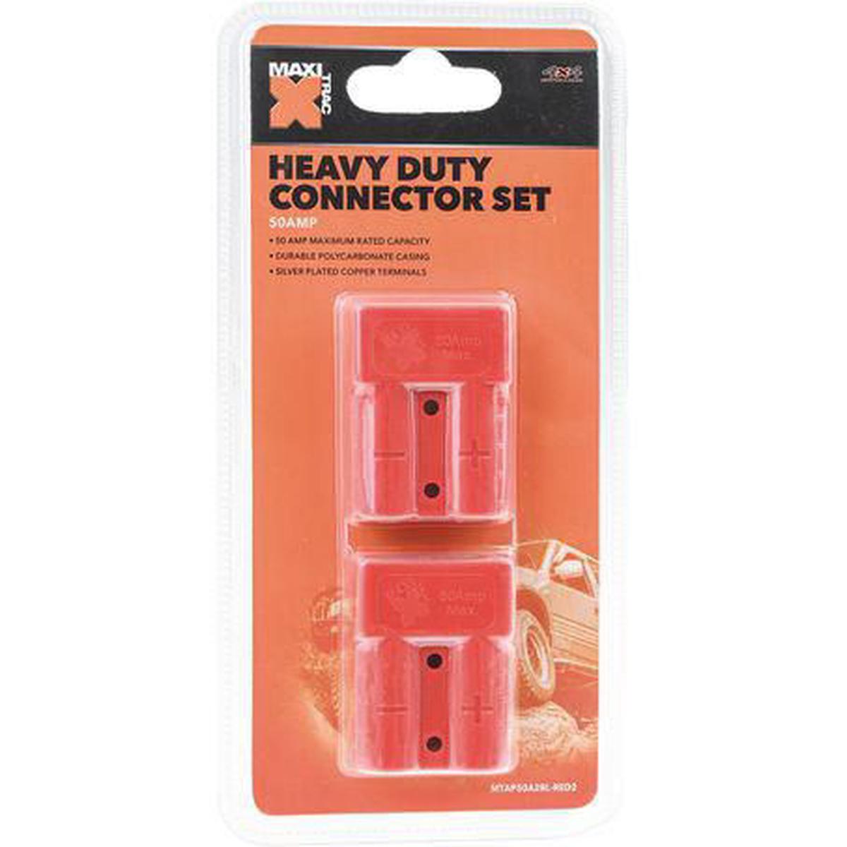 Heavy Duty 50A Connector Red - 2 Pack
