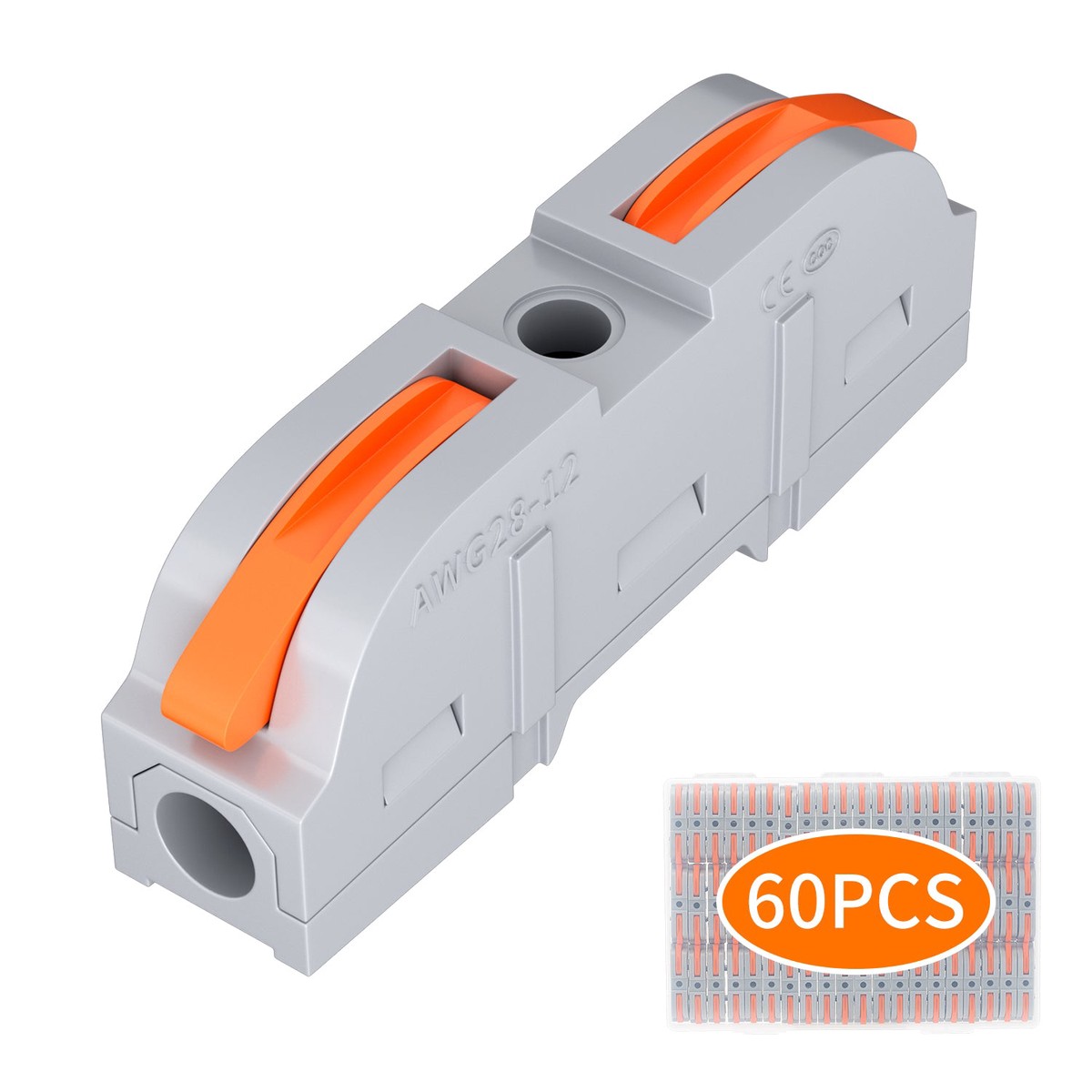 60PCS 1 to 1 Inline Quick Splicing Wire Connector Kit