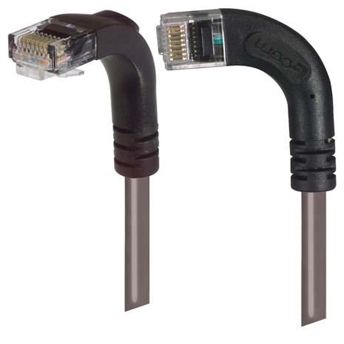 Cat 5E Right Angle Patch Cable RA Left Exit/Right Angle Down Gray 3ft