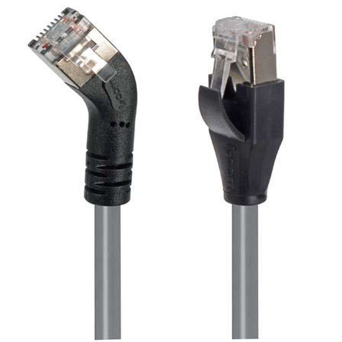 Cat 6 Shielded 45 Patch Cable Straight/Right 45 Angle Gray 3.0 ft
