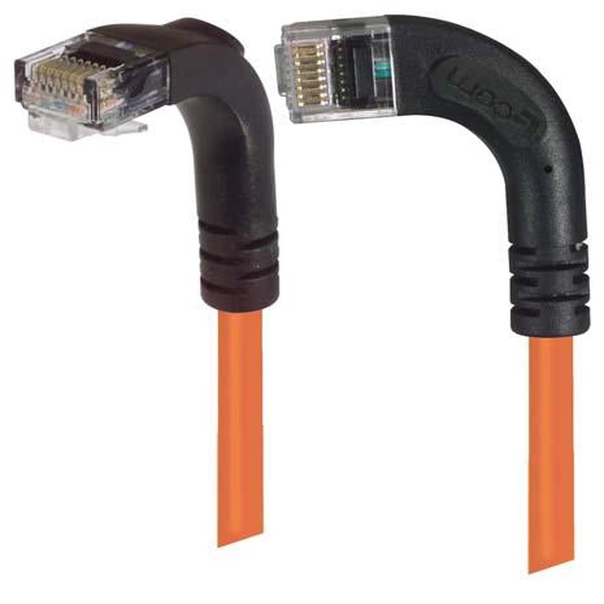 Cat5E Right Angle Patch Cable RA Left Exit/Right Angle Down Orange 2ft