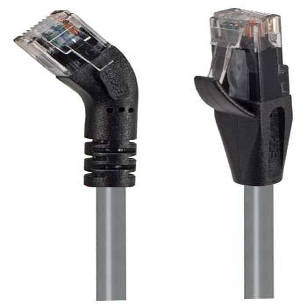 Cat 6 45 Patch Cable Straight/Right 45 Angle Gray 10.0 ft