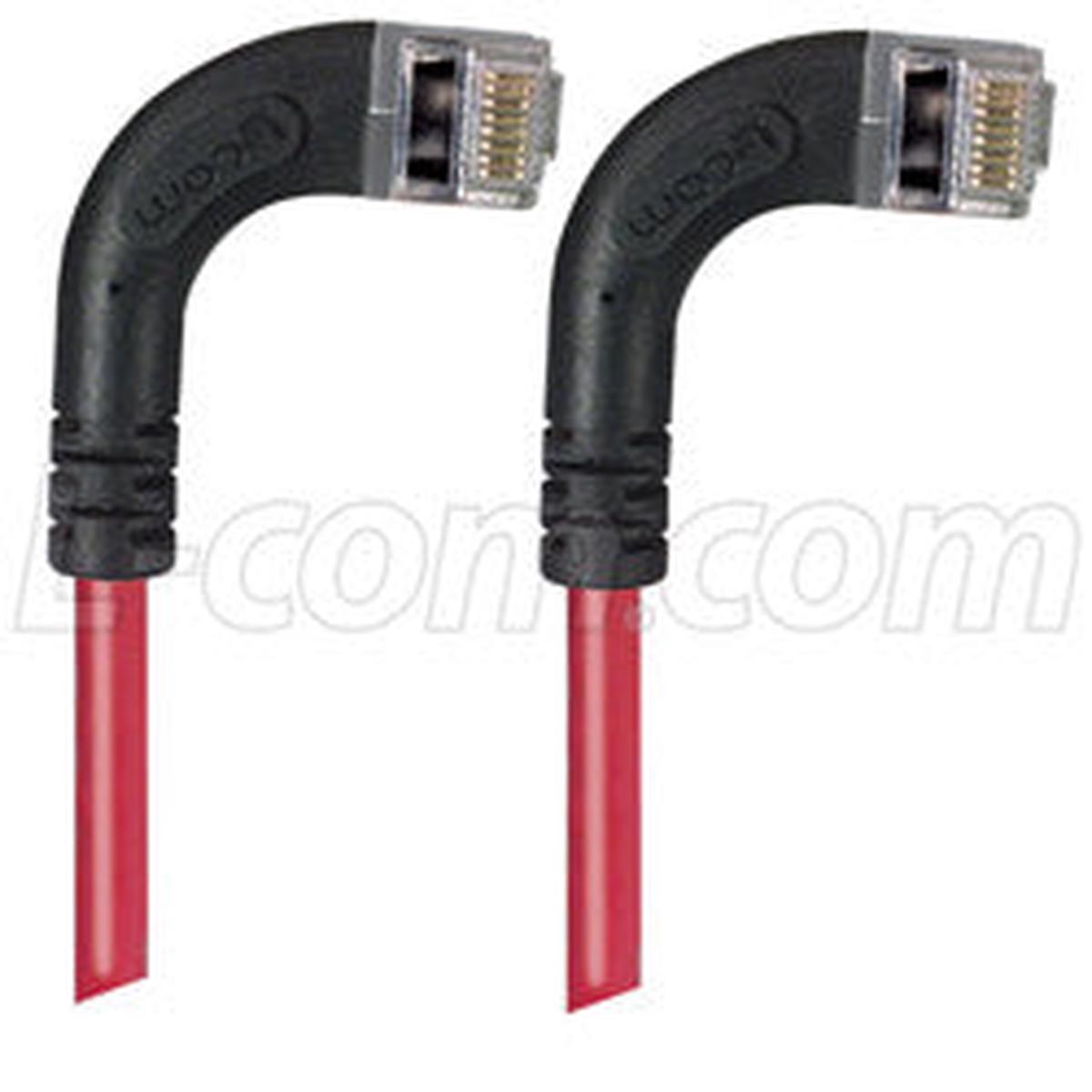 Cat6 Shielded LSZH Right Angle Patch Cable, Right Angle Right/Right Angle Right, Red, 30.0ft