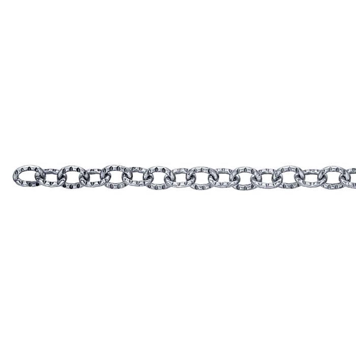 Sterling Silver Oxidized Pattern Flat Cable Chain