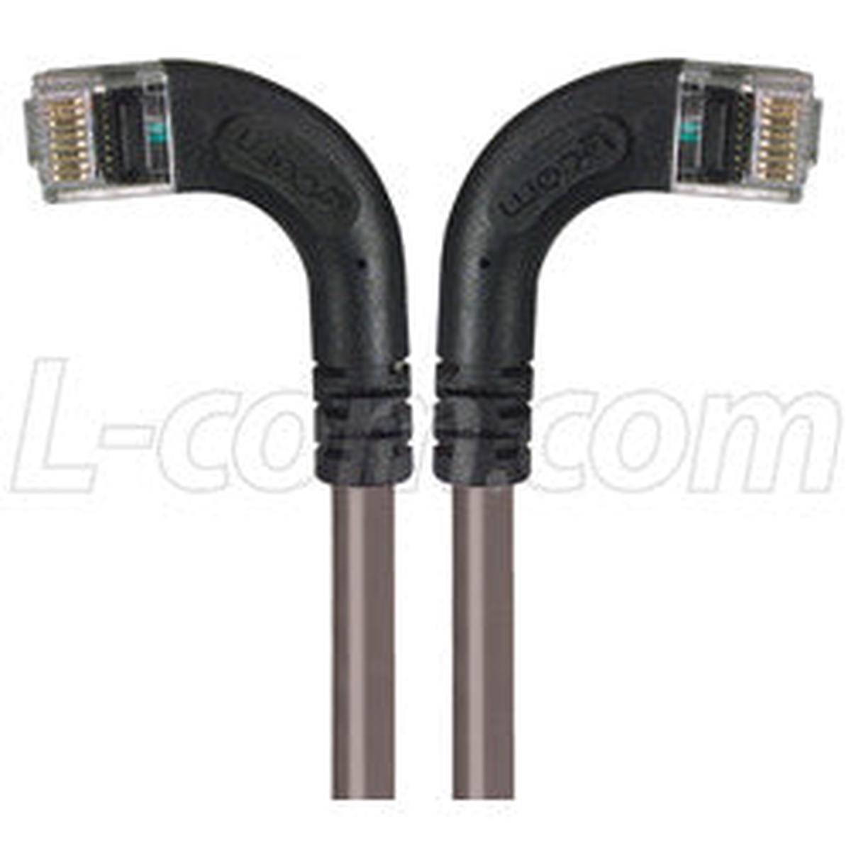 Cat 6 LSZH Right Angle Patch Cable, Right Angle Left/Right Angle Right, Gray, 2.0 ft