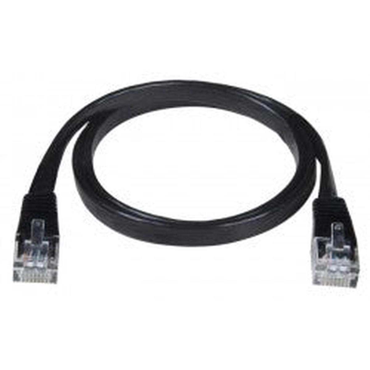 CAT6 Industrial Super Flat Patch Cable, Black, 10ft
