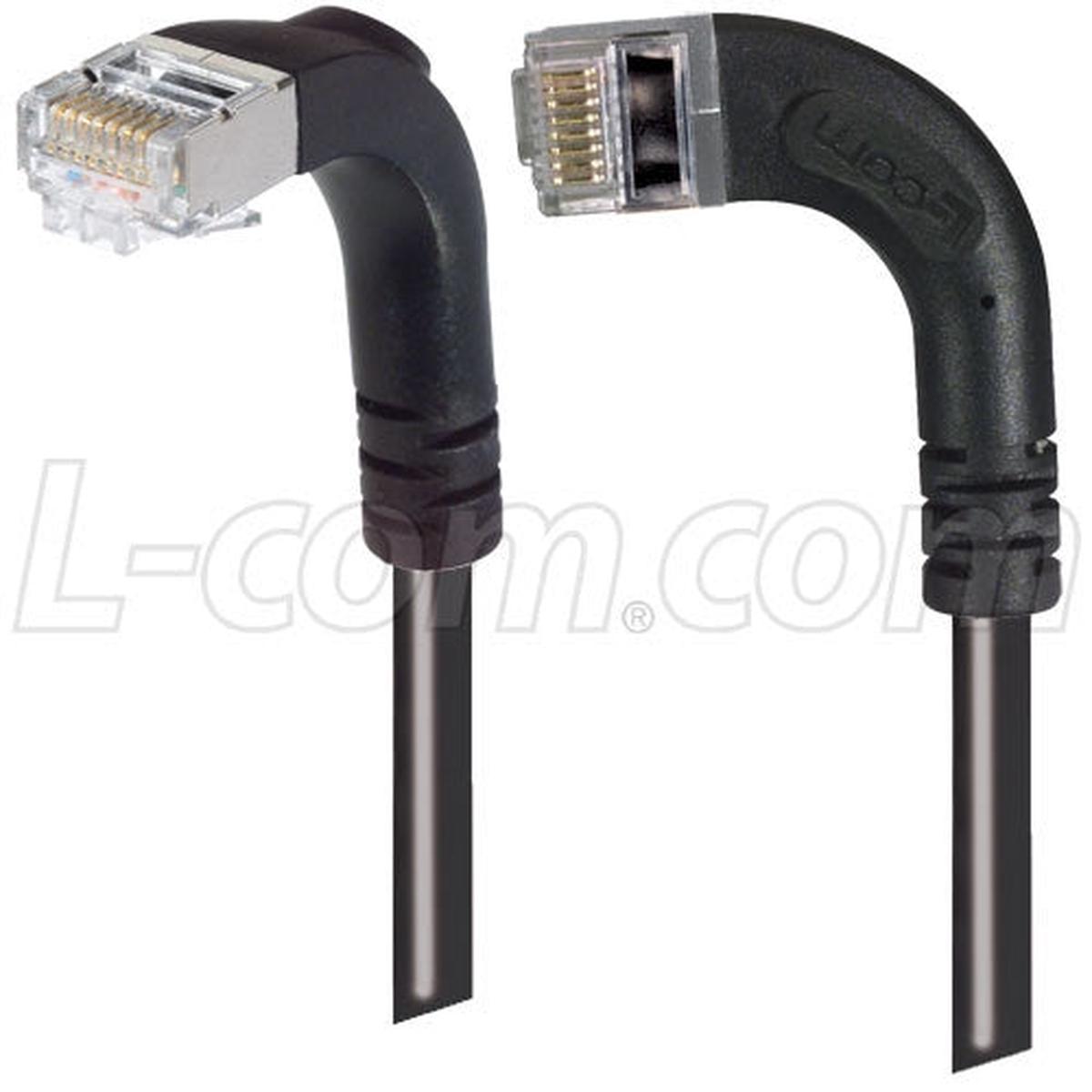 Patch Cable Cat5e PVC FTP Left-Down Black 1 Foot