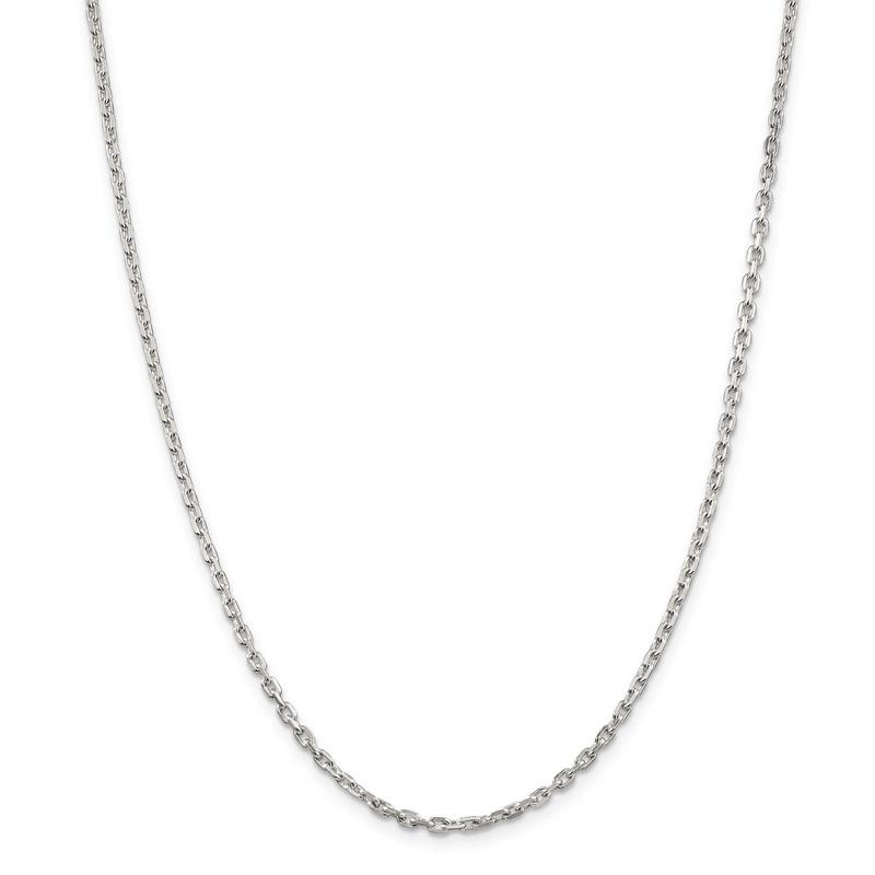 Sterling Silver 2.75mm Beveled Oval Cable Chain