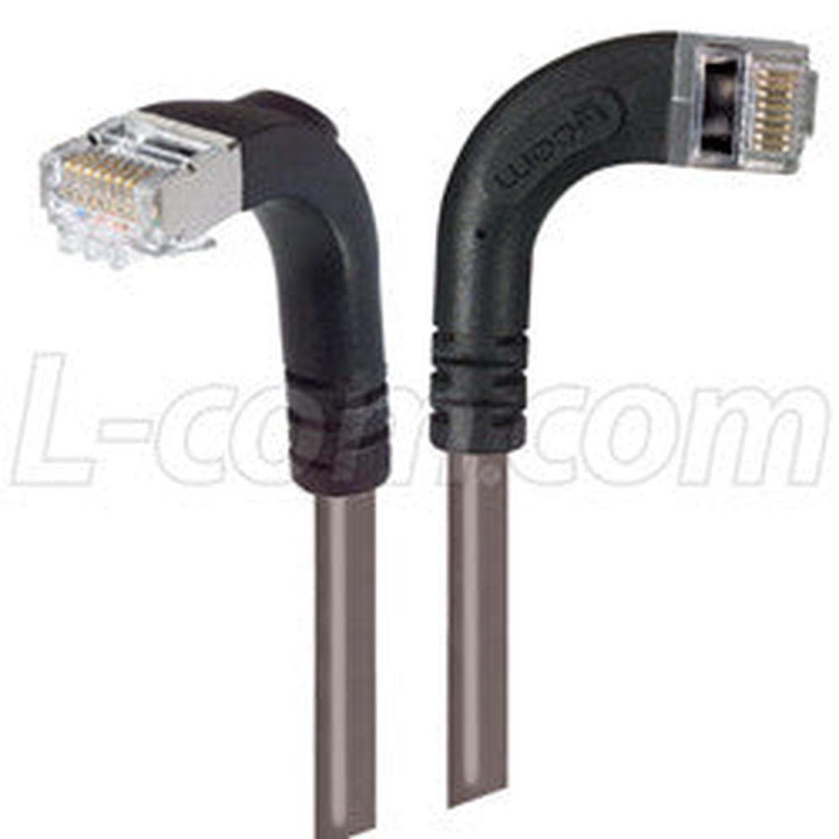 Cat 6 Shielded LSZH Right Angle Patch Cable, Right Angle Right/Right Angle Down, Gray, 7.0 ft