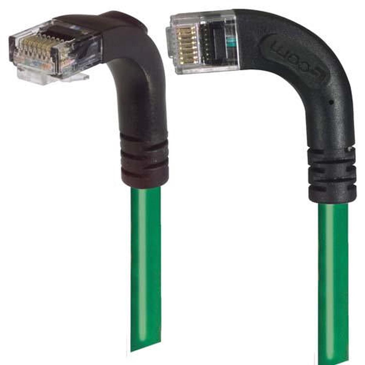 Cat5E Right Angle Patch Cable RA Left Exit/Right Angle Down Green 5ft