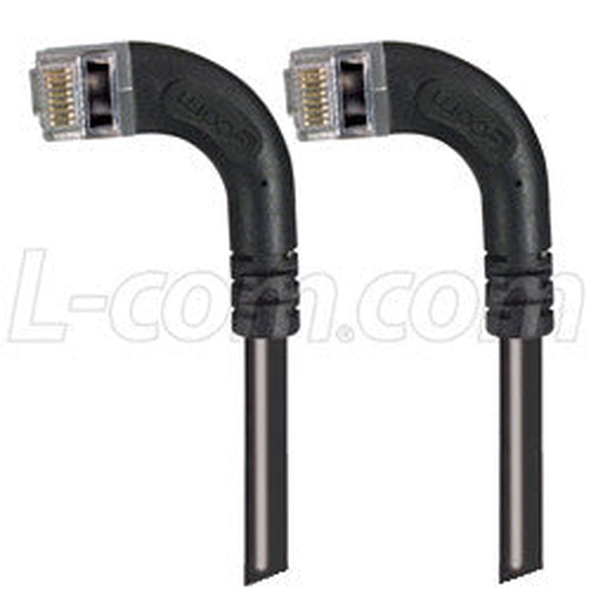 Cat 6 Shielded LSZH Right Angle Patch Cable, Right Angle Left/Right Angle Left, Black, 3.0 ft