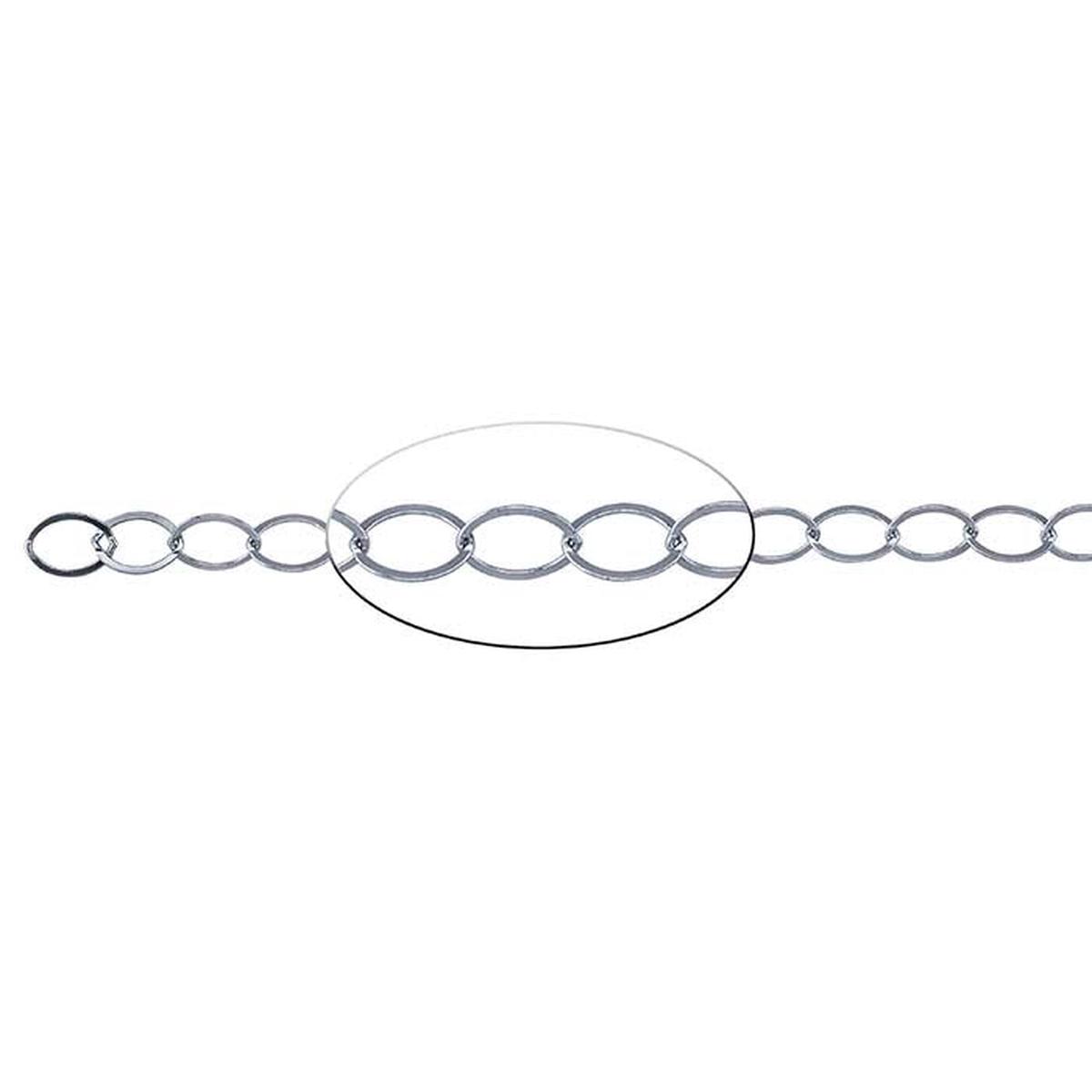 Sterling Silver Flat Oval Cable Chain, 3.05 m. Spool