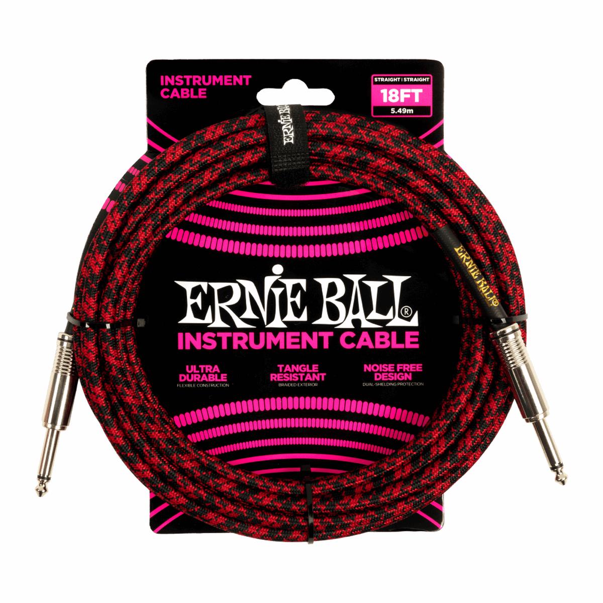 EB 10" Inst Cable Red Black Braided