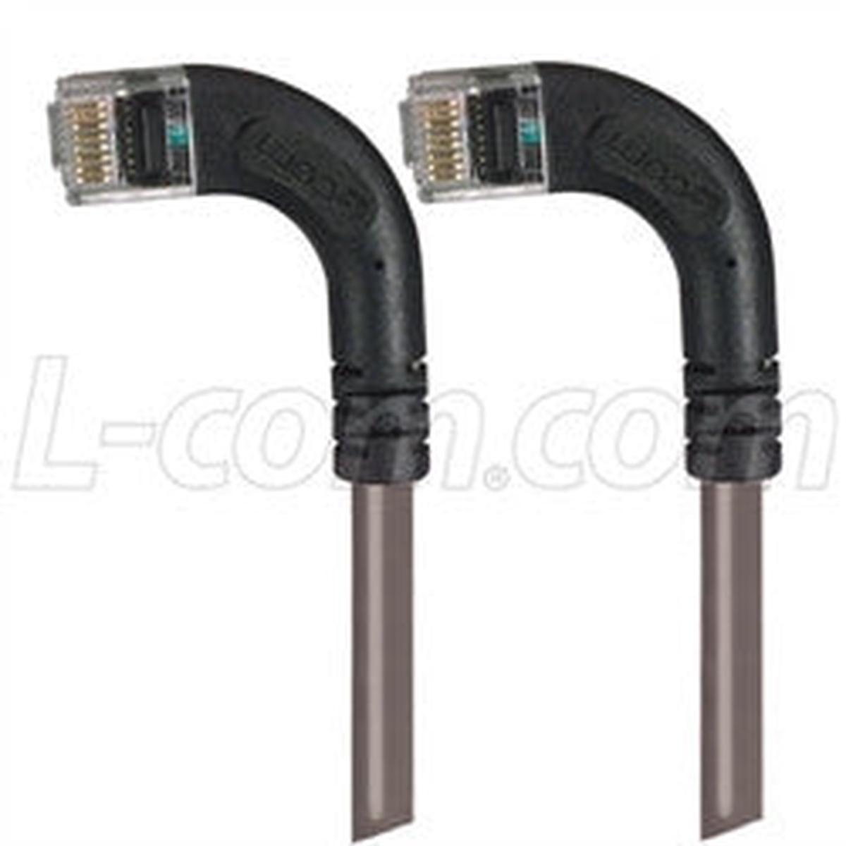 Cat 5E Right Angle Patch Cable, RA Left Exit/RA Left Exit, Gray, 20.0 ft
