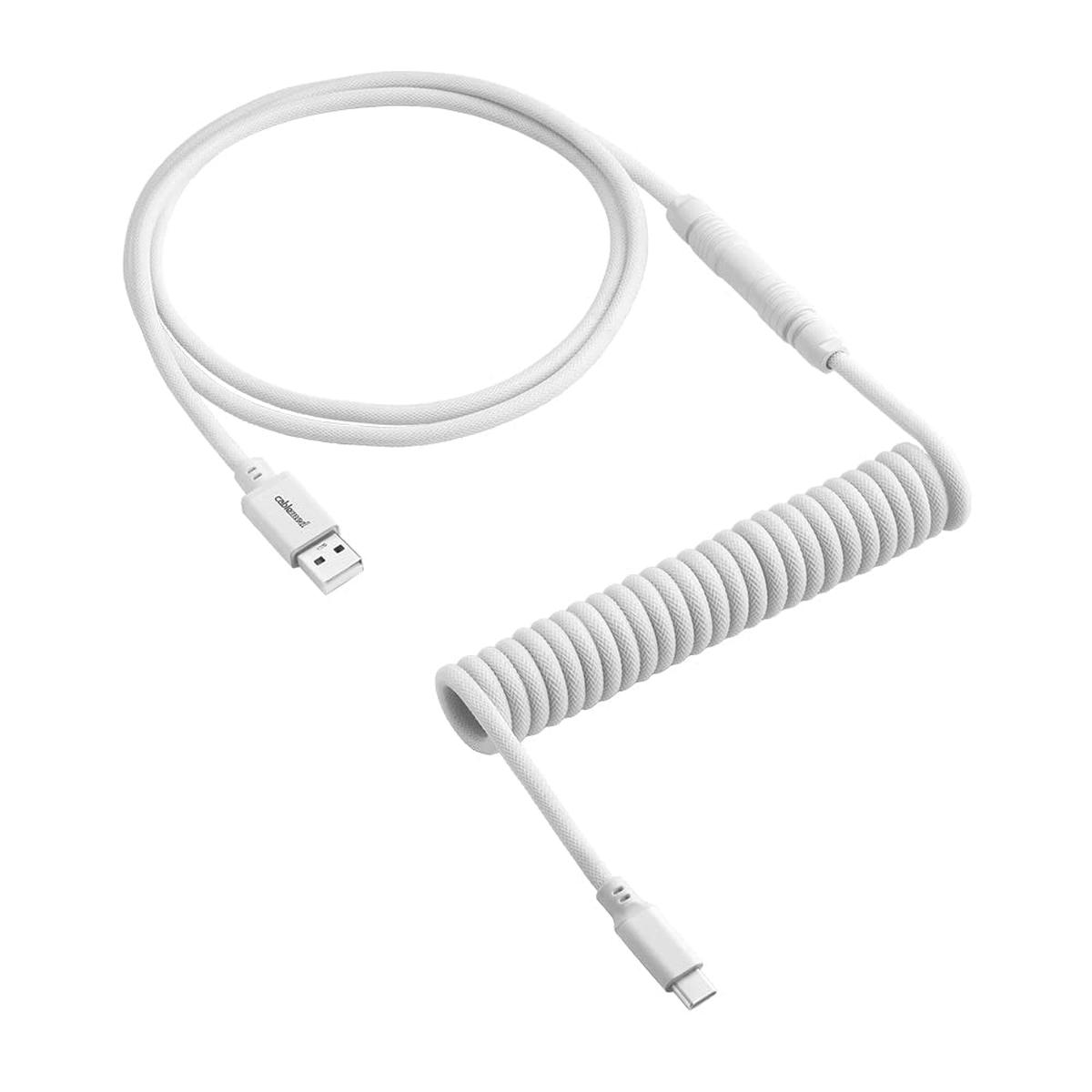 CableMod Artisan Coiled Keyboard Cable - Glacier White -