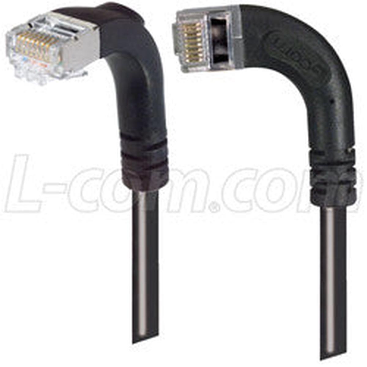 Cat 6 LSZH Right Angle Patch Cable, Right Angle Left/Right Angle Down, Black, 5.0 ft