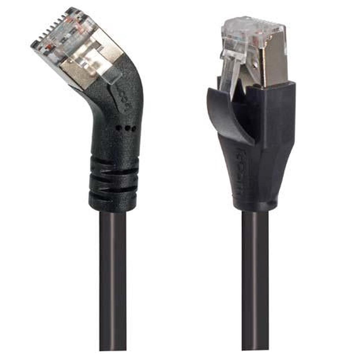 Cat 6 Shielded 45 Patch Cable Straight/Right 45 Angle Black 3.0 ft