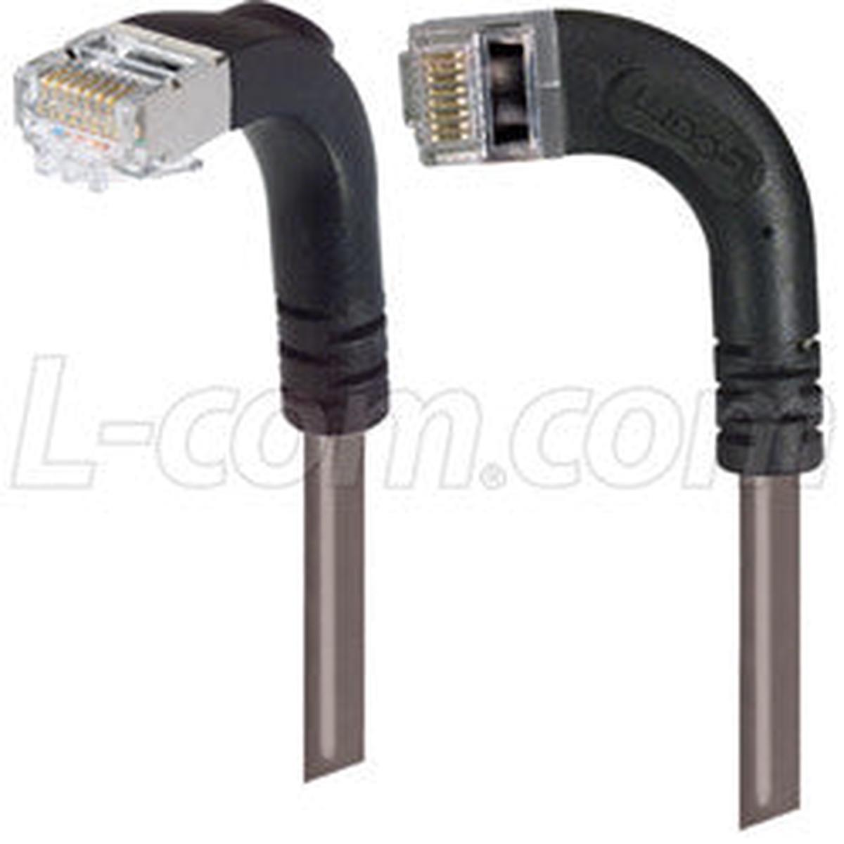 Cat 6 Shielded LSZH Right Angle Patch Cable, Right Angle Left/Right Angle Down, Gray, 7.0 ft