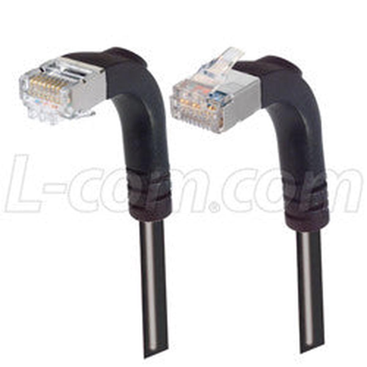 Cat 6 Shielded LSZH Right Angle Patch Cable, Right Angle Up/Right Angle Down, Black, 3.0 ft