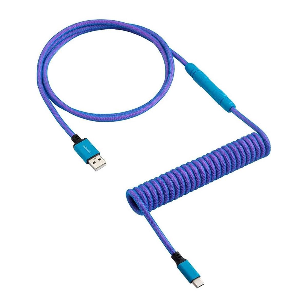 CableMod Artisan Coiled Keyboard Cable - Galaxy Blue -