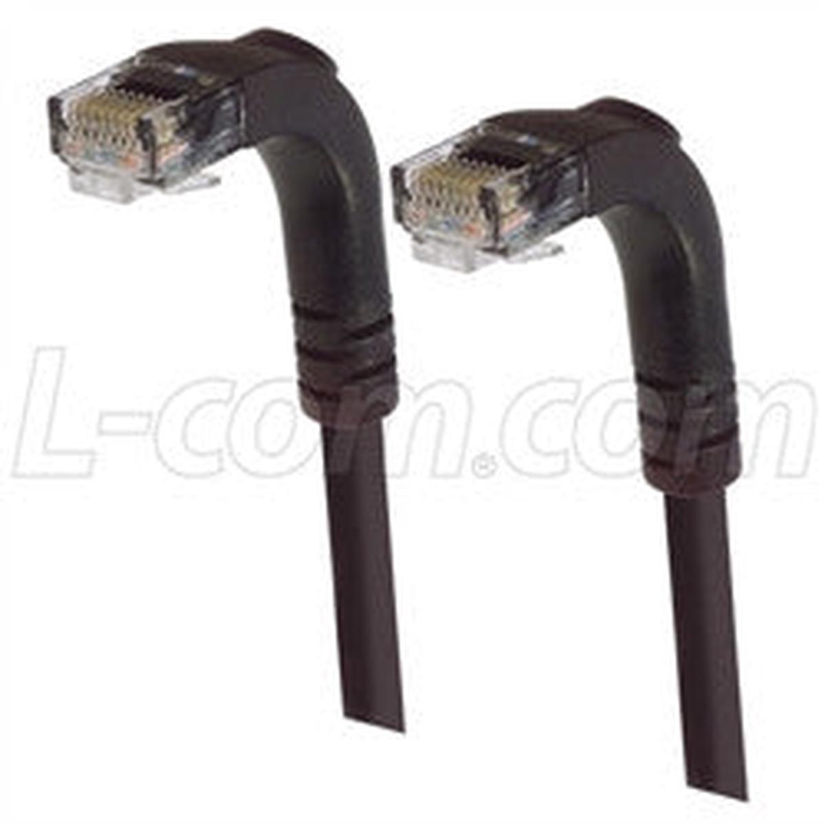 Cat 5E Right Angle Patch Cable, Right Angle Down/Right Angle Down, Black, 3.0 ft