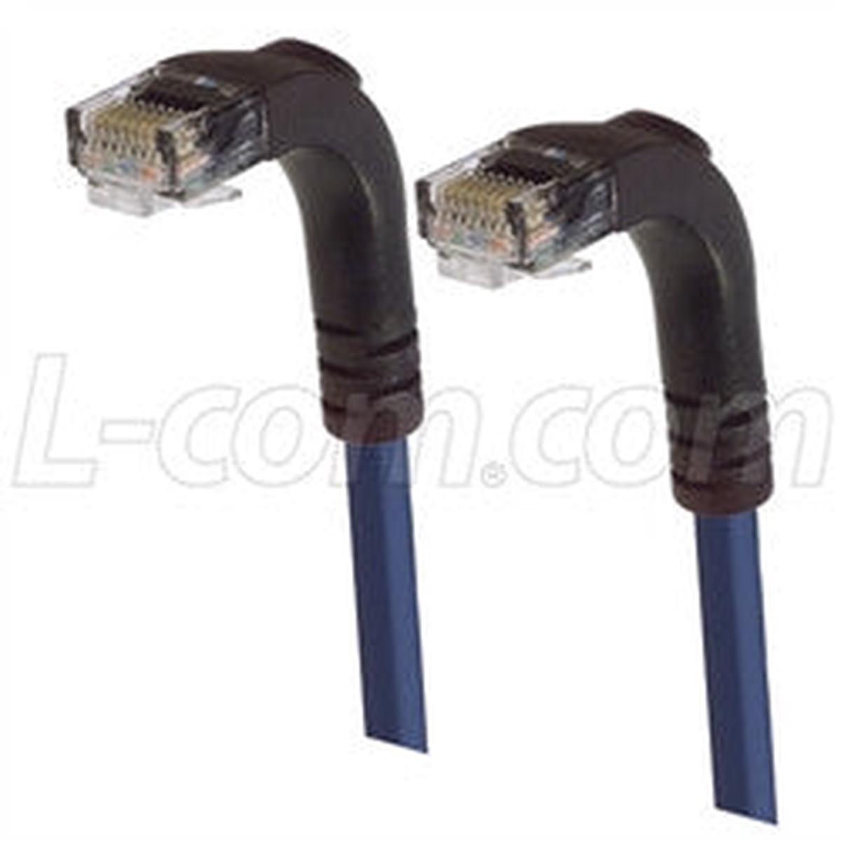 Cat 5E Right Angle Patch Cable, Right Angle Down/Right Angle Down, Blue 5.0 ft