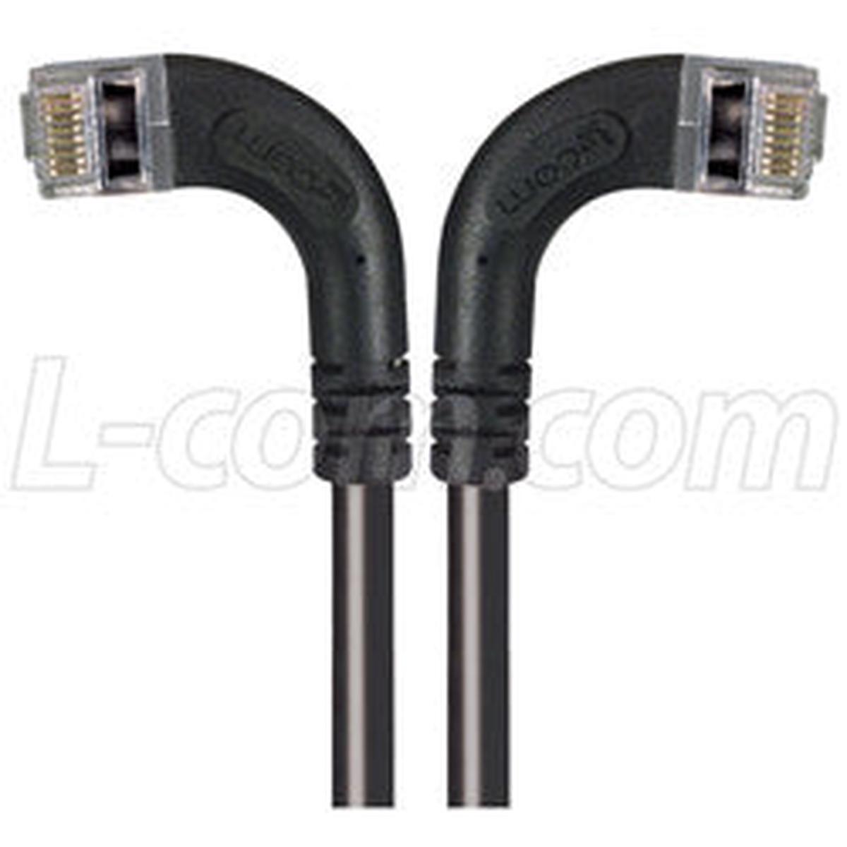 Cat 6 Shielded LSZH Right Angle Patch Cable, Right Angle Left/Right Angle Right, Black, 20.0 ft