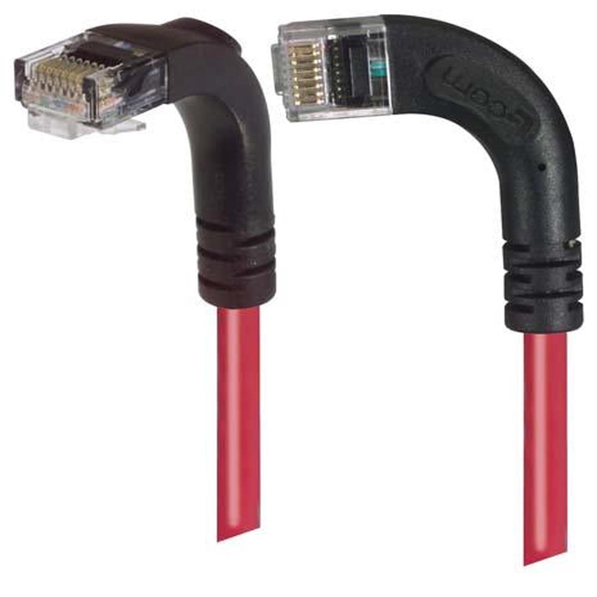 Cat5E Right Angle Patch Cable RA Left Exit/Right Angle Down Red 5ft