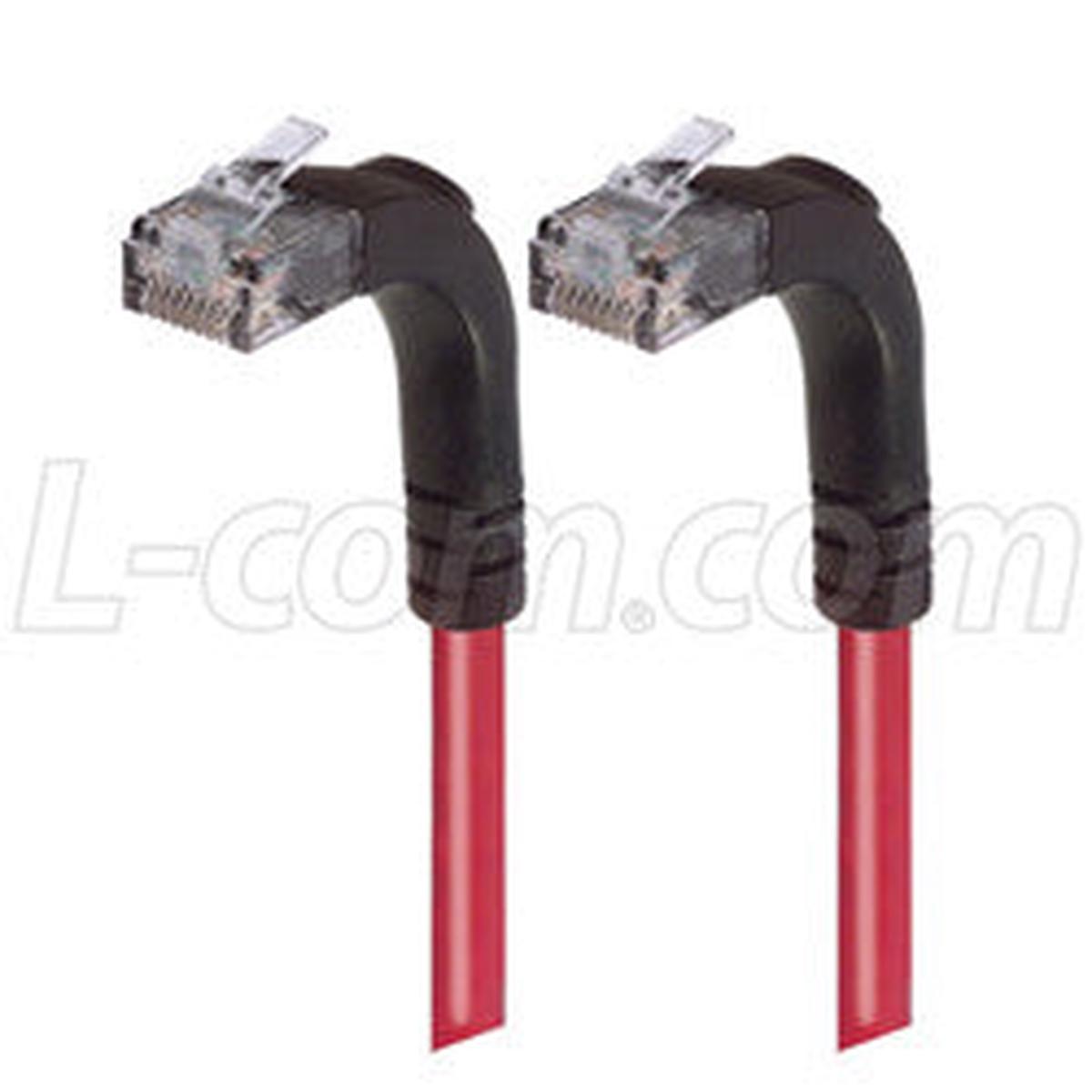 Cat 6 LSZH Right Angle Patch Cable, Right Angle Up/Right Angle Up, Red, 30.0 ft