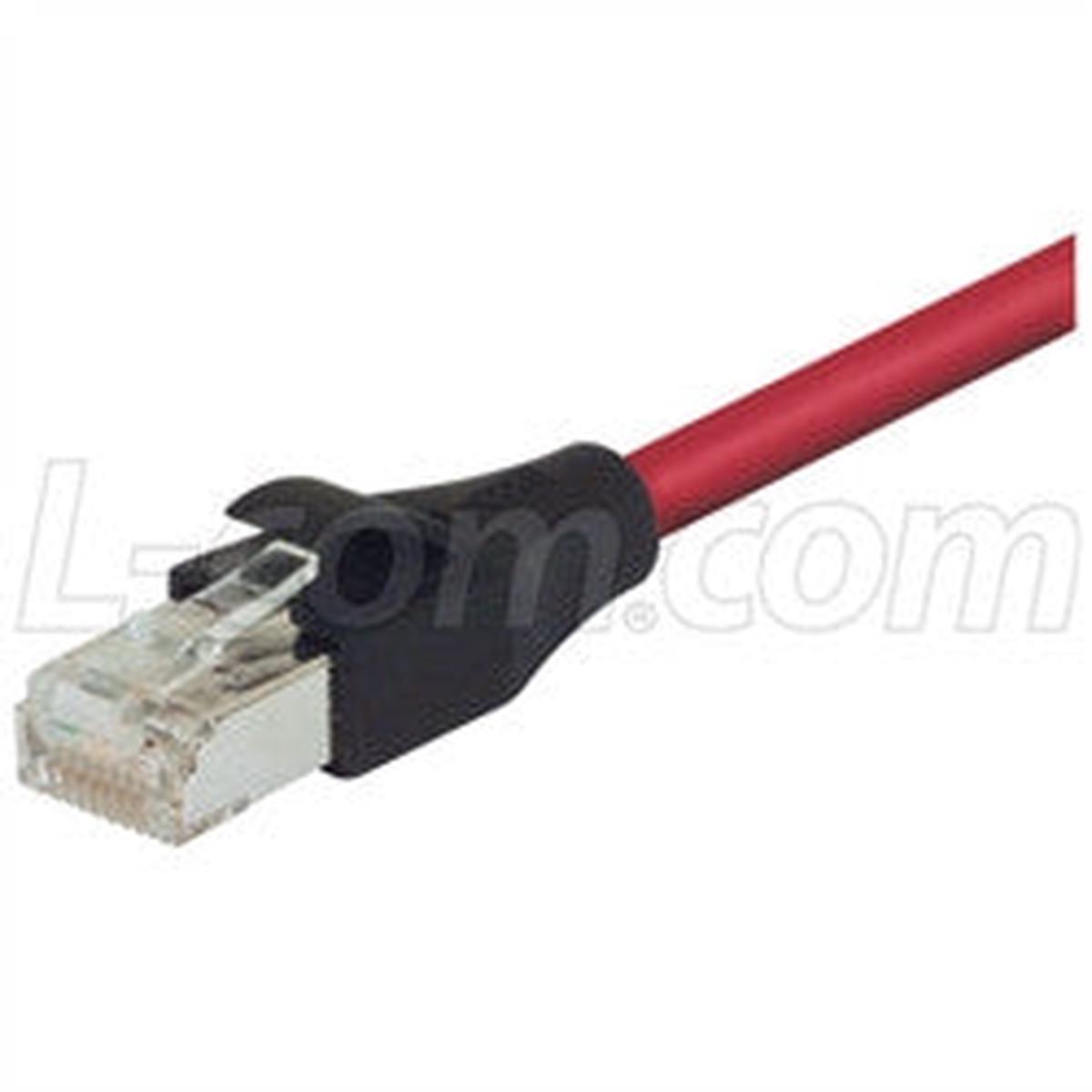 Shielded Cat 5E EIA568 Patch Cable, RJ45 / RJ45, Red 75.0 ft