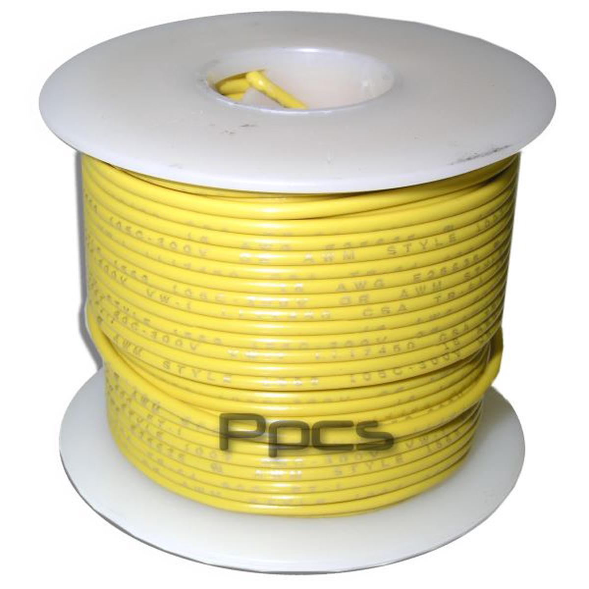 22AWG Stranded Hook Up Wire UL Approved - Yellow