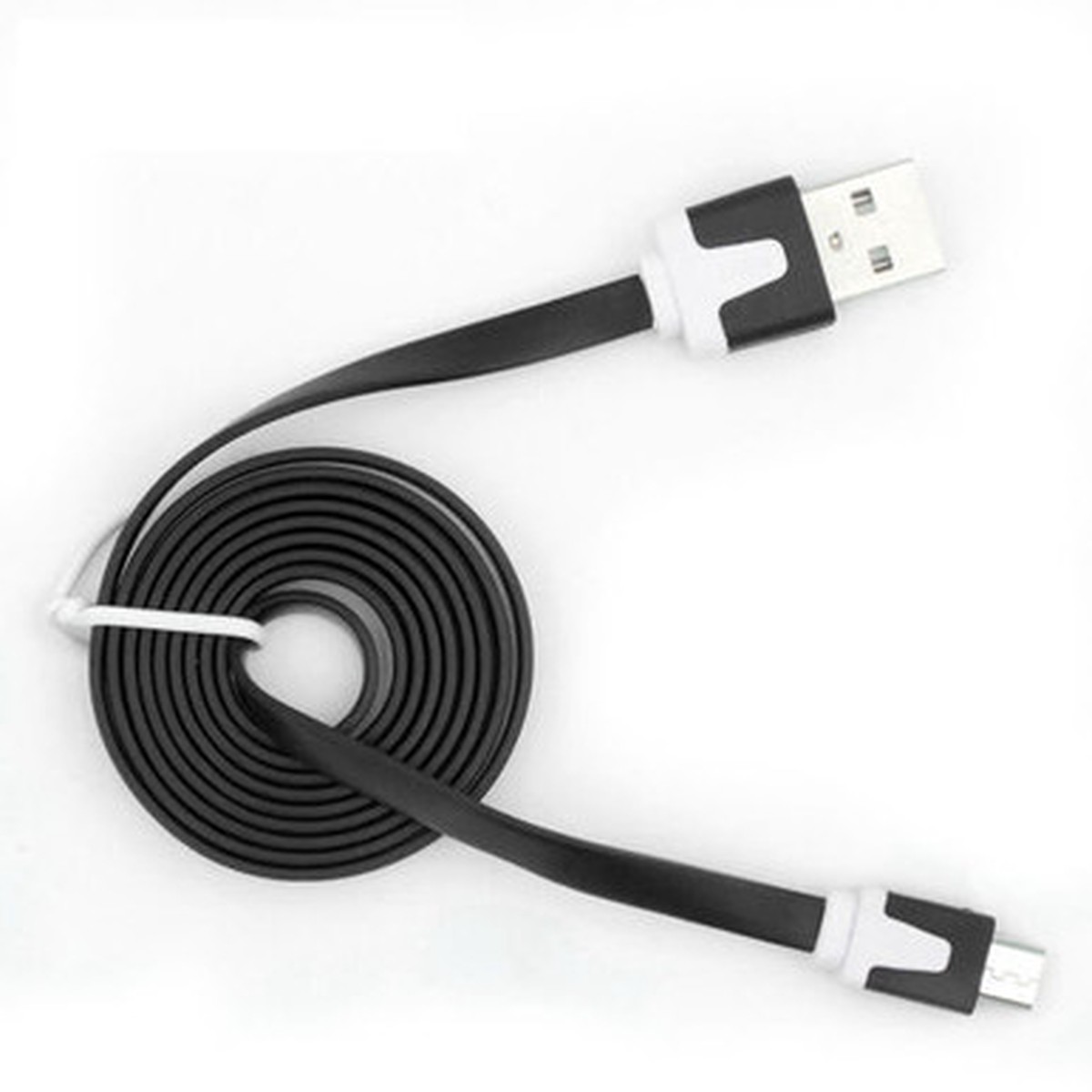 USB Flat Cable A/MicroB Black