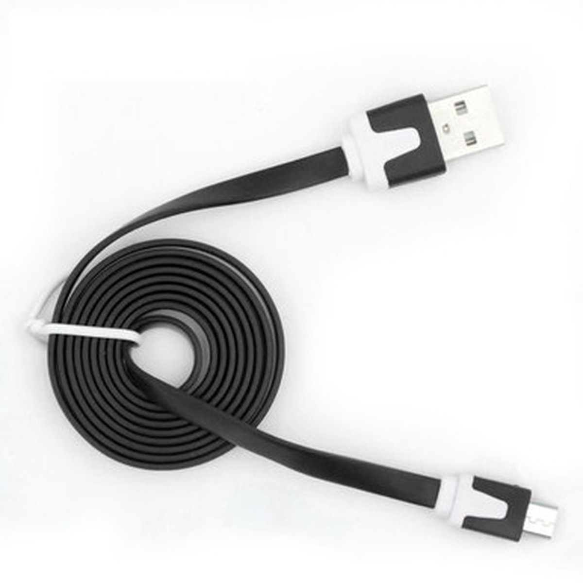 USB Flat Cable - A/MicroB - Black