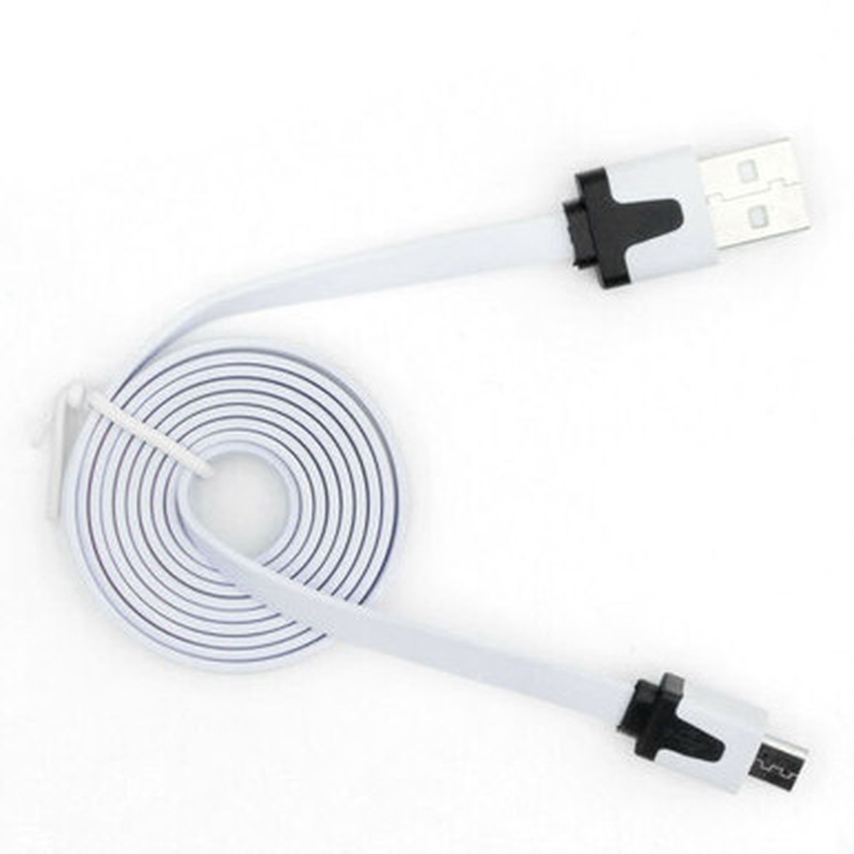USB Flat Cable A/MicroB White
