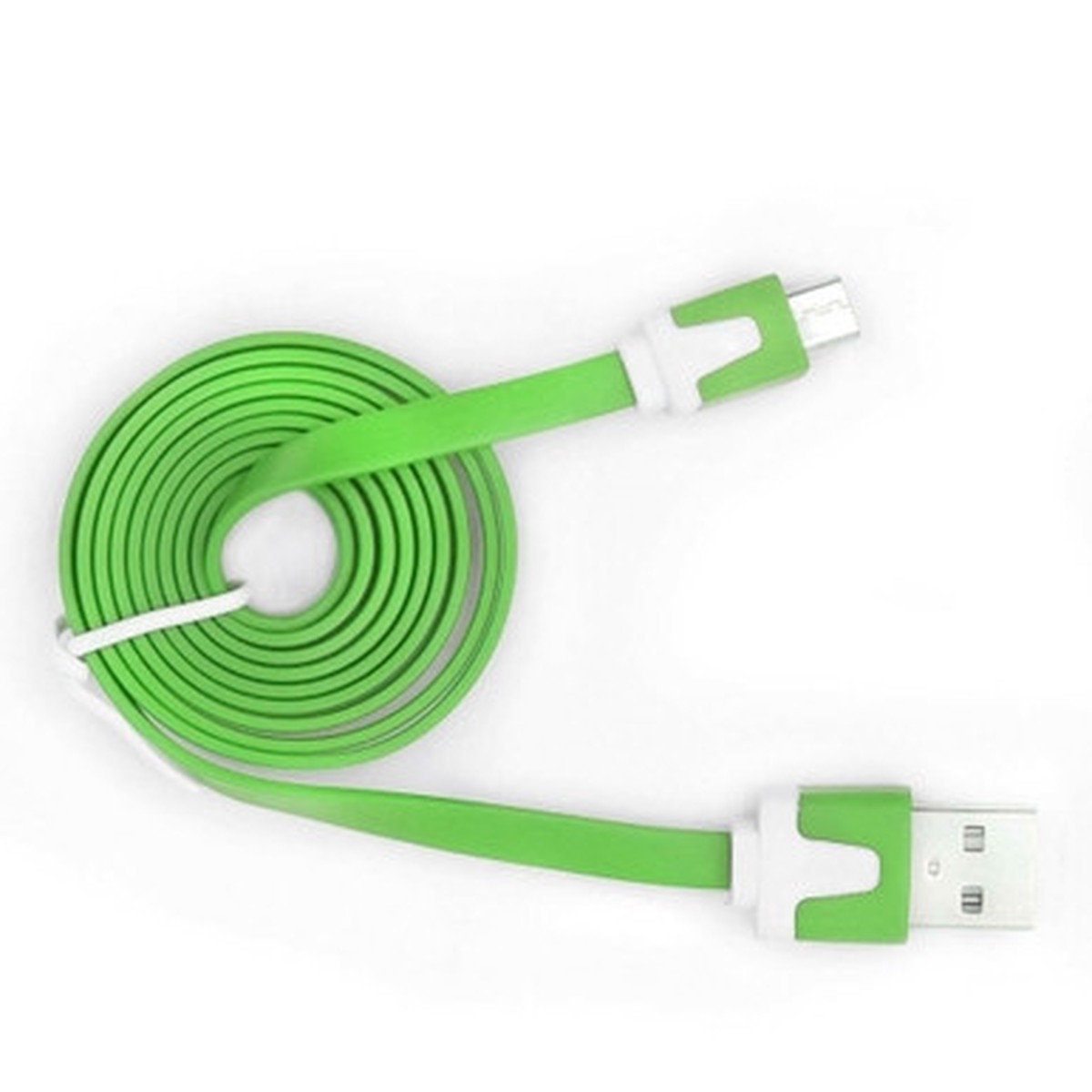 USB Flat Cable A/MicroB Green